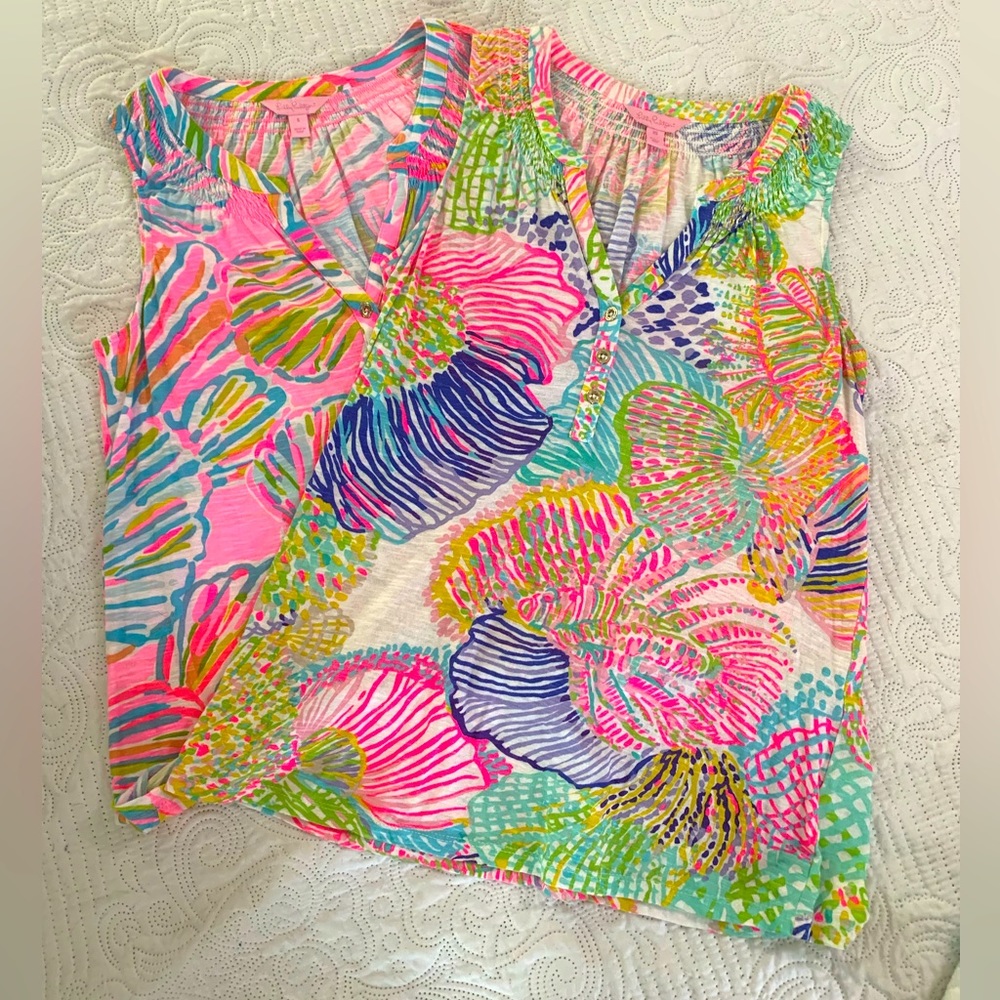 2 Lilly Pulitzer tops, one size S, one XS. Price is for both!